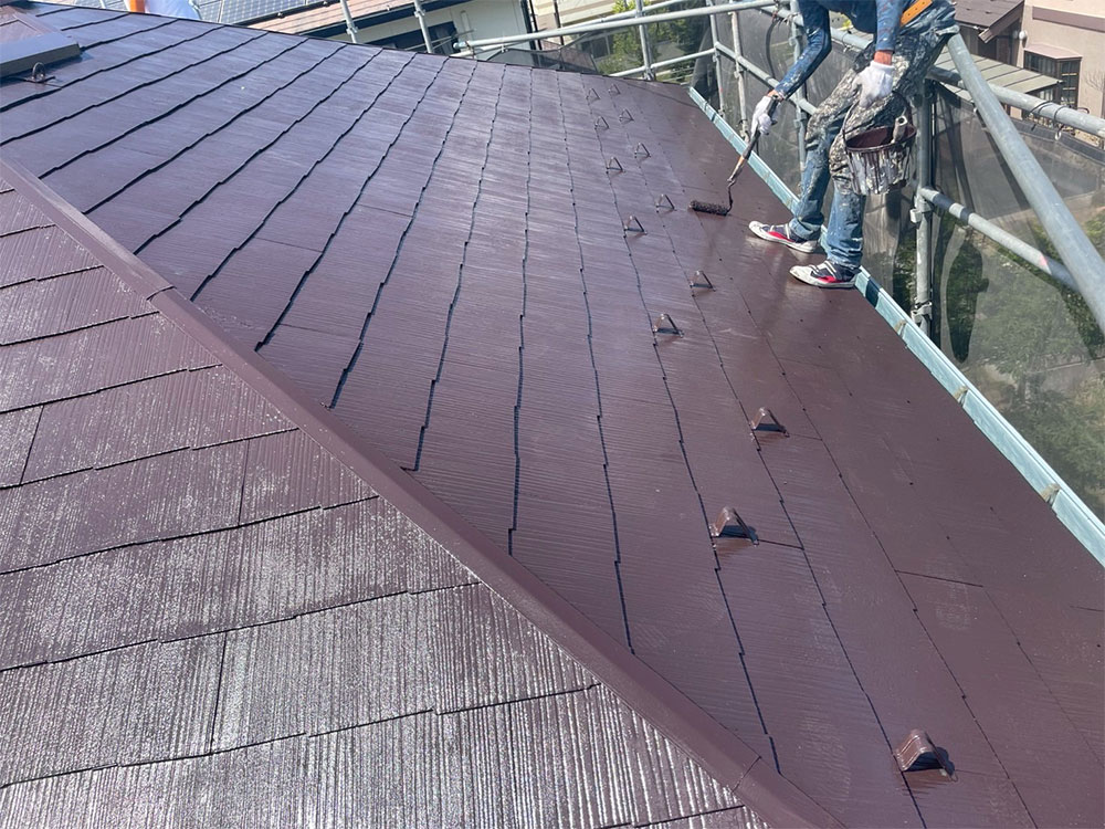 屋根上塗り塗装施工